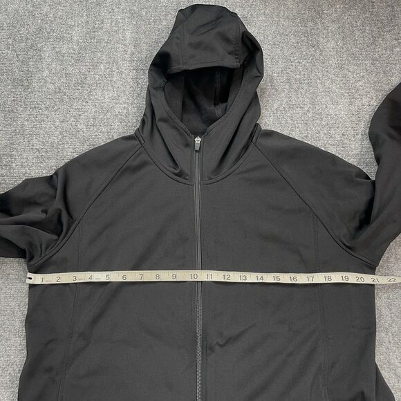 Uniqlo Hooded Jacket Womens Size XL Soft Shell Lined Pockets Black - Picture 7 of 10
